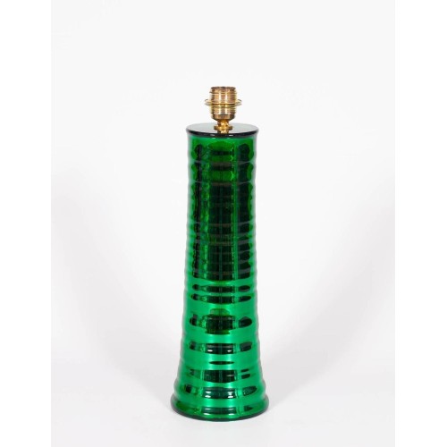 Italian Murano Glass Table Lamp in Green Mirrored, circa 1980s