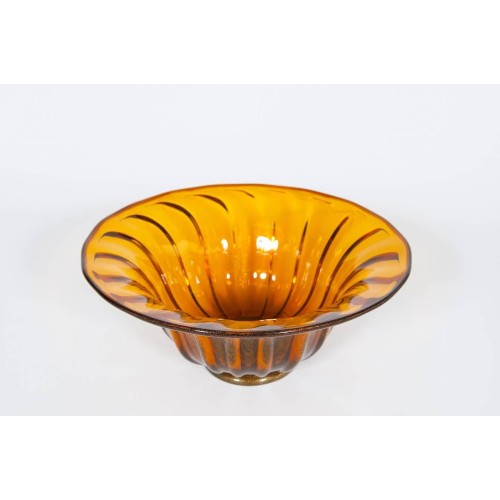 Italian Murano Bowl in Amber and Gold, circa 1960s