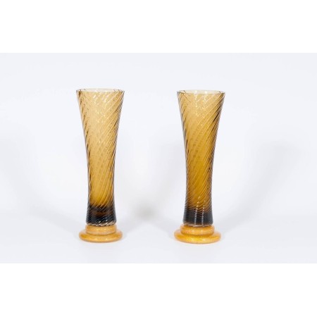 Pair of Italian Murano Glass Vases, attributed to Seguso around 1980s