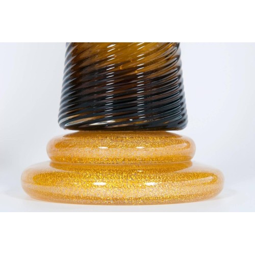 Pair of Italian Murano Glass Vases, attributed to Seguso around 1980s