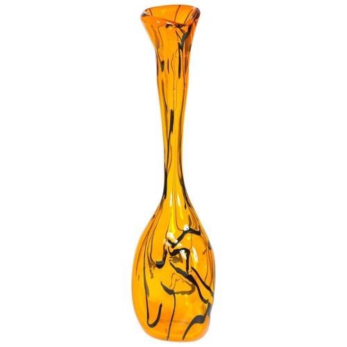 Italian Murano Glass Orange Jar, circa 1990s