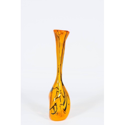 Italian Murano Glass Orange Jar, circa 1990s
