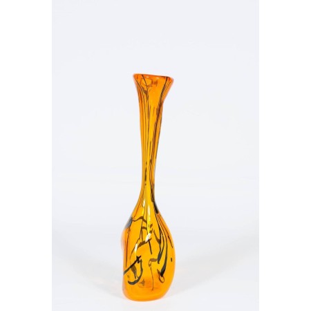 Italian Murano Glass Orange Jar, circa 1990s