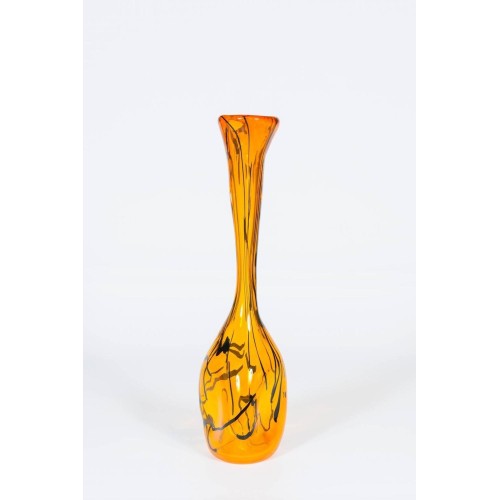 Italian Murano Glass Orange Jar, circa 1990s