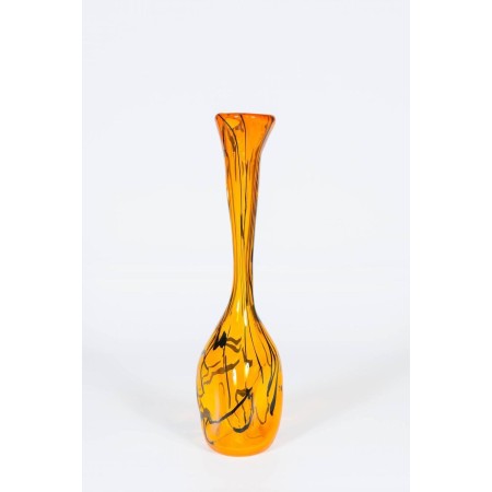 Italian Murano Glass Orange Jar, circa 1990s