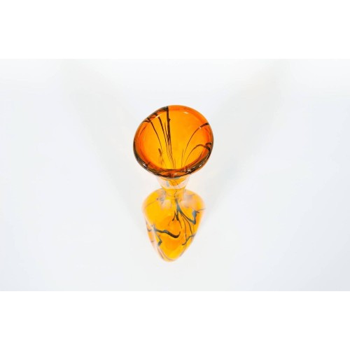 Italian Murano Glass Orange Jar, circa 1990s