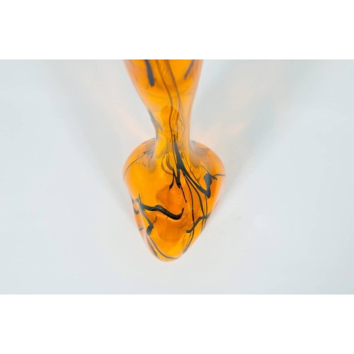 Italian Murano Glass Orange Jar, circa 1990s