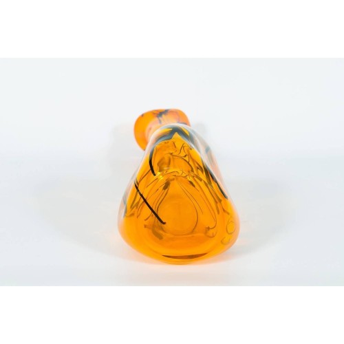 Italian Murano Glass Orange Jar, circa 1990s