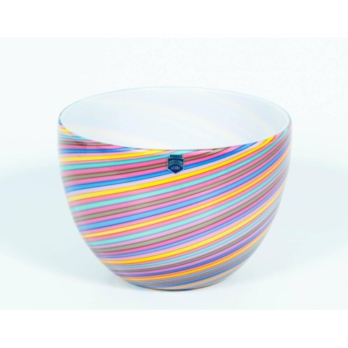 Pair of Italian Murano Glass Bowls Signed Cenedese, 1970s