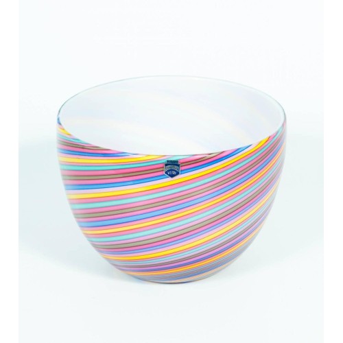 Pair of Italian Murano Glass Bowls Signed Cenedese, 1970s