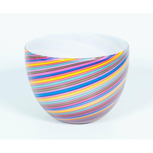 Pair of Italian Murano Glass Bowls Signed Cenedese, 1970s