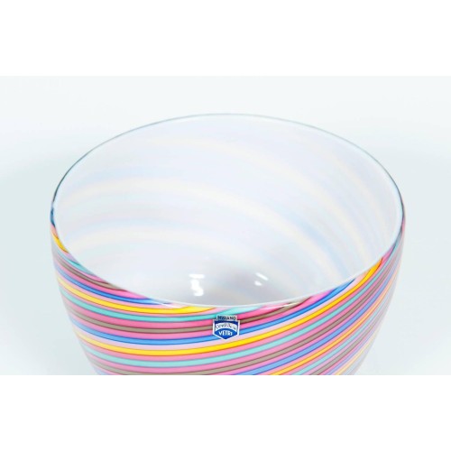 Pair of Italian Murano Glass Bowls Signed Cenedese, 1970s