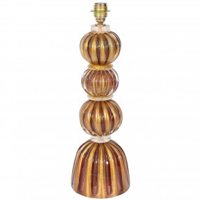 Luxury, Italian Venetian, Table Lamp, blown Murano Glass, Red and Gold 24-Karat *