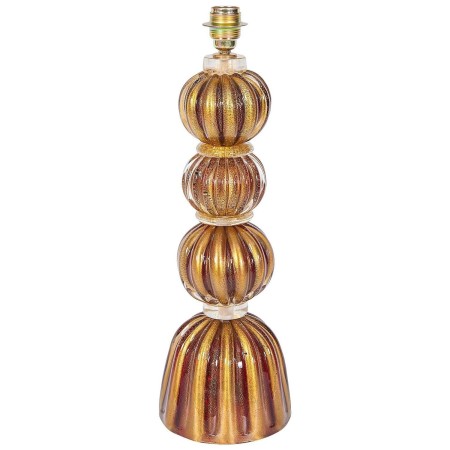 Italian Murano Glass Table Lamp in Gold and Red Color, circa 1970s