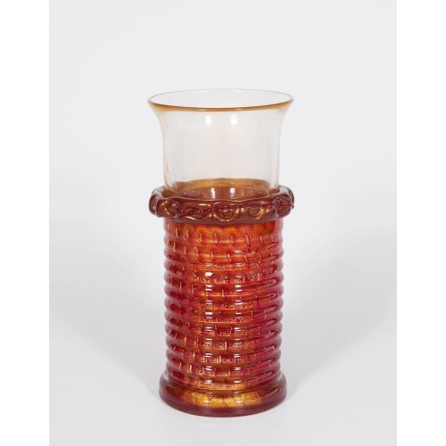 Italian Venetian Murano Glass Vase Attributed to Barovier & Toso, circa 1970s