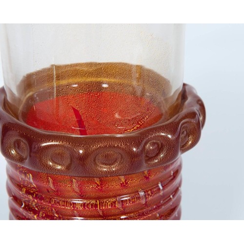 Italian Venetian Murano Glass Vase Attributed to Barovier & Toso, circa 1970s