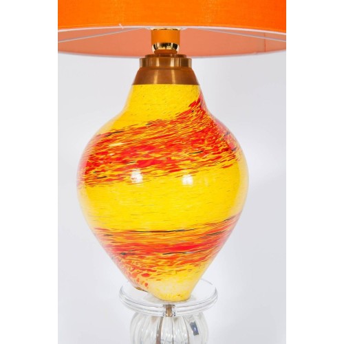 Italian Venetian Murano Glass Table Lamp in Multicolor, circa 1970s