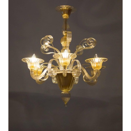 Gold Italian Chandelier, circa 1990s