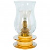 Italian Venetian Murano Glass Table Lamp in Gold and Amber, circa 1950s