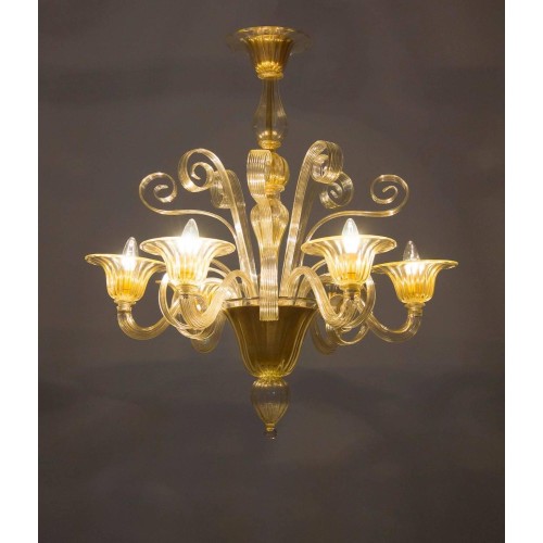 Gold Italian Chandelier, circa 1990s