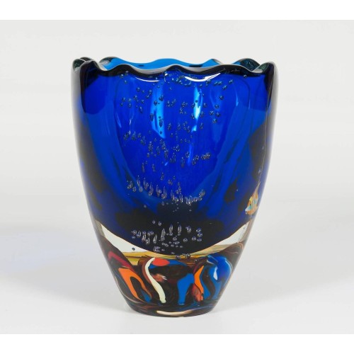 Italian Venetian Murano Glass "Aquarium" Vase, circa 1980s