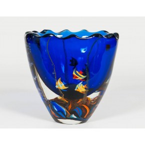 Italian Venetian Murano Glass "Aquarium" Vase, circa 1980s