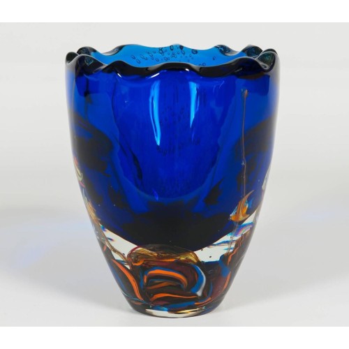 Italian Venetian Murano Glass "Aquarium" Vase, circa 1980s