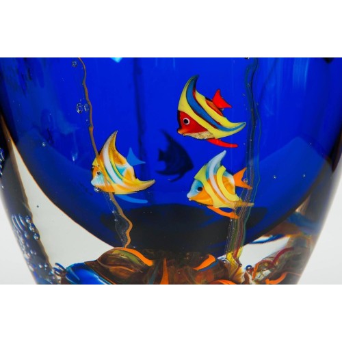 Italian Venetian Murano Glass "Aquarium" Vase, circa 1980s