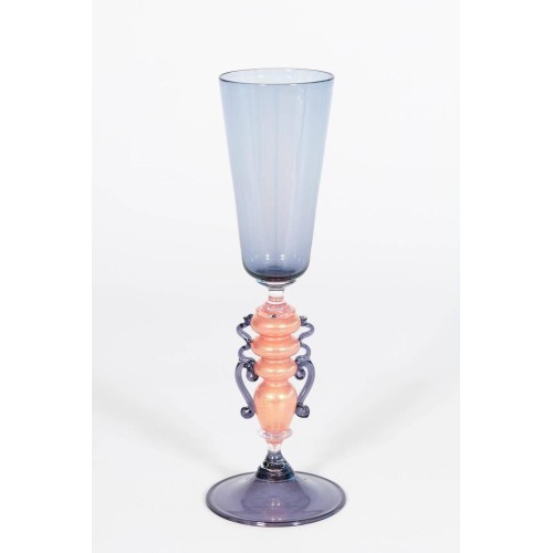 Italian Venetian Handcrafted Goblet in Murano Glass, circa 1970s