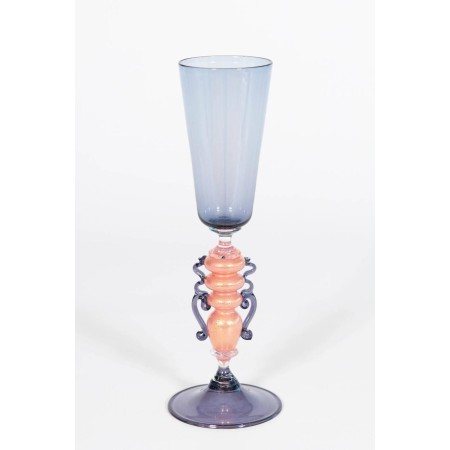 Italian Venetian Handcrafted Goblet in Murano Glass, circa 1970s