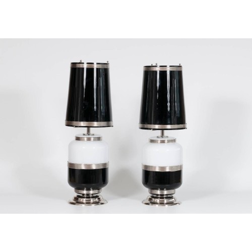 Pair of Italian Venetian Murano Glass Table Lamps, circa 1960s