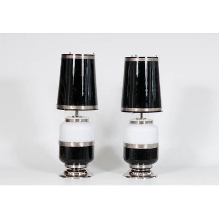Pair of Italian Venetian Murano Glass Table Lamps, circa 1960s