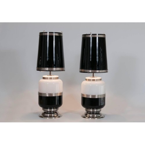 Pair of Italian Venetian Murano Glass Table Lamps, circa 1960s