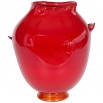 Handcrafted Vase in Blown Murano Glass Red & Gold finishes 1980s Italy *