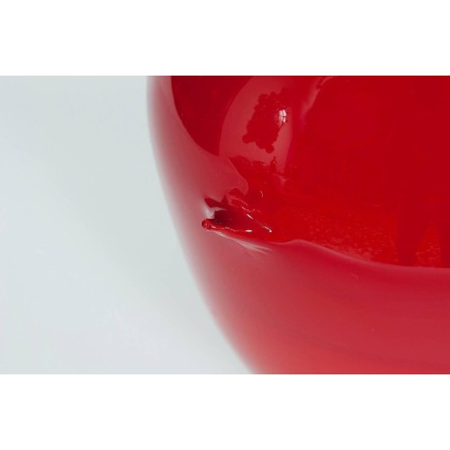 Italian Venetian Murano Glass Vase in Gold Red Color, circa 1970s