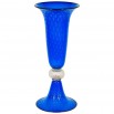 Blue and Gold Italian Venetian Murano Glass Vase, Circa 1950s