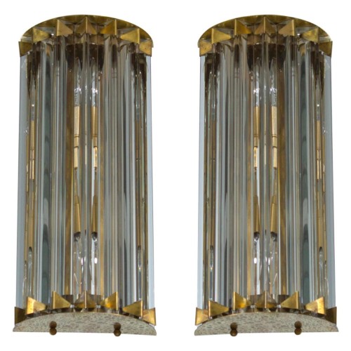 Pair of Italian Sconces, Attributed to Camer Glass, circa 1960
