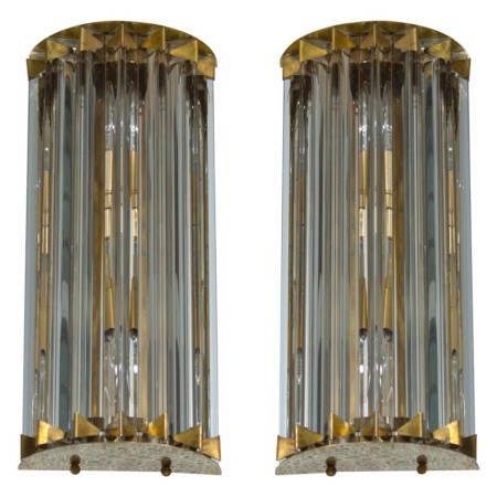 Pair of Italian Sconces, Attributed to Camer Glass, circa 1960