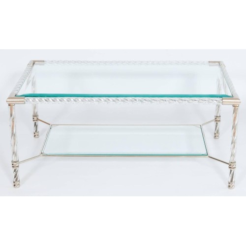 Italian Venetian Murano Glass Cocktail Table in Transparent, circa 1980s