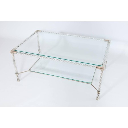 Italian Venetian Murano Glass Cocktail Table in Transparent, circa 1980s