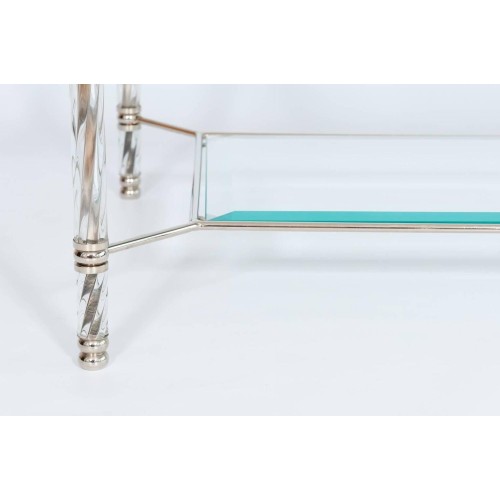 Italian Venetian Murano Glass Cocktail Table in Transparent, circa 1980s