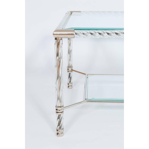 Italian Venetian Murano Glass Cocktail Table in Transparent, circa 1980s