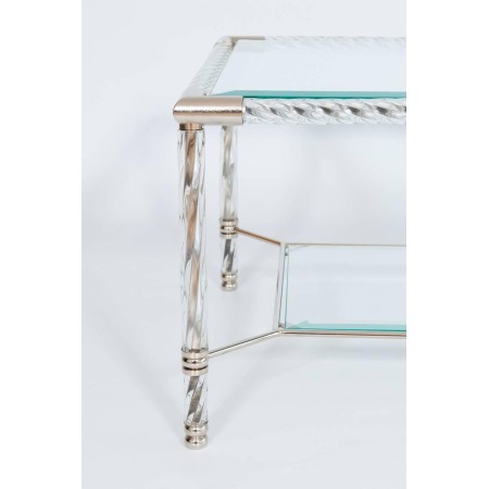 Italian Venetian Murano Glass Cocktail Table in Transparent, circa 1980s