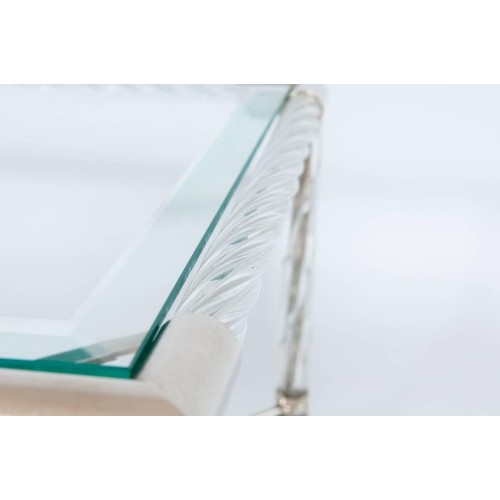 Italian Venetian Murano Glass Cocktail Table in Transparent, circa 1980s