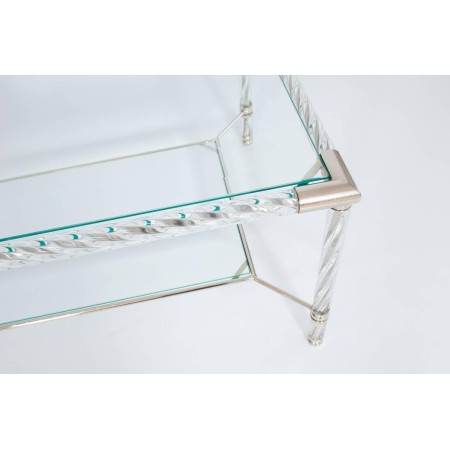 Italian Venetian Murano Glass Cocktail Table in Transparent, circa 1980s