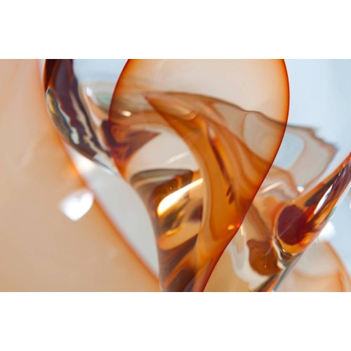 Italian Venetian Murano Glass "Flame" Sculpture, by Romano Donà 1990s
