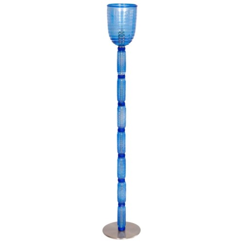 Italian Venetian Floor Lamp in Light-Blue Murano Glass