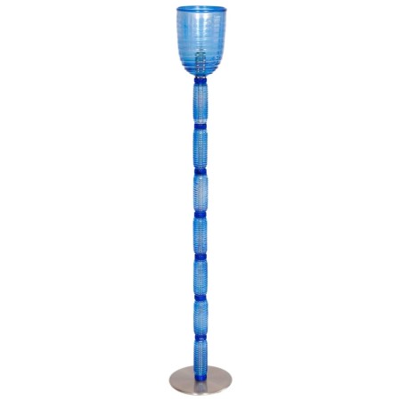 Italian Venetian Floor Lamp in Light-Blue Murano Glass
