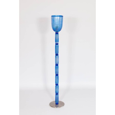 Italian Venetian Floor Lamp in Light-Blue Murano Glass