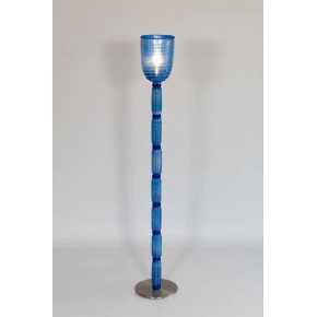 Italian Venetian Floor Lamp in Light-Blue Murano Glass